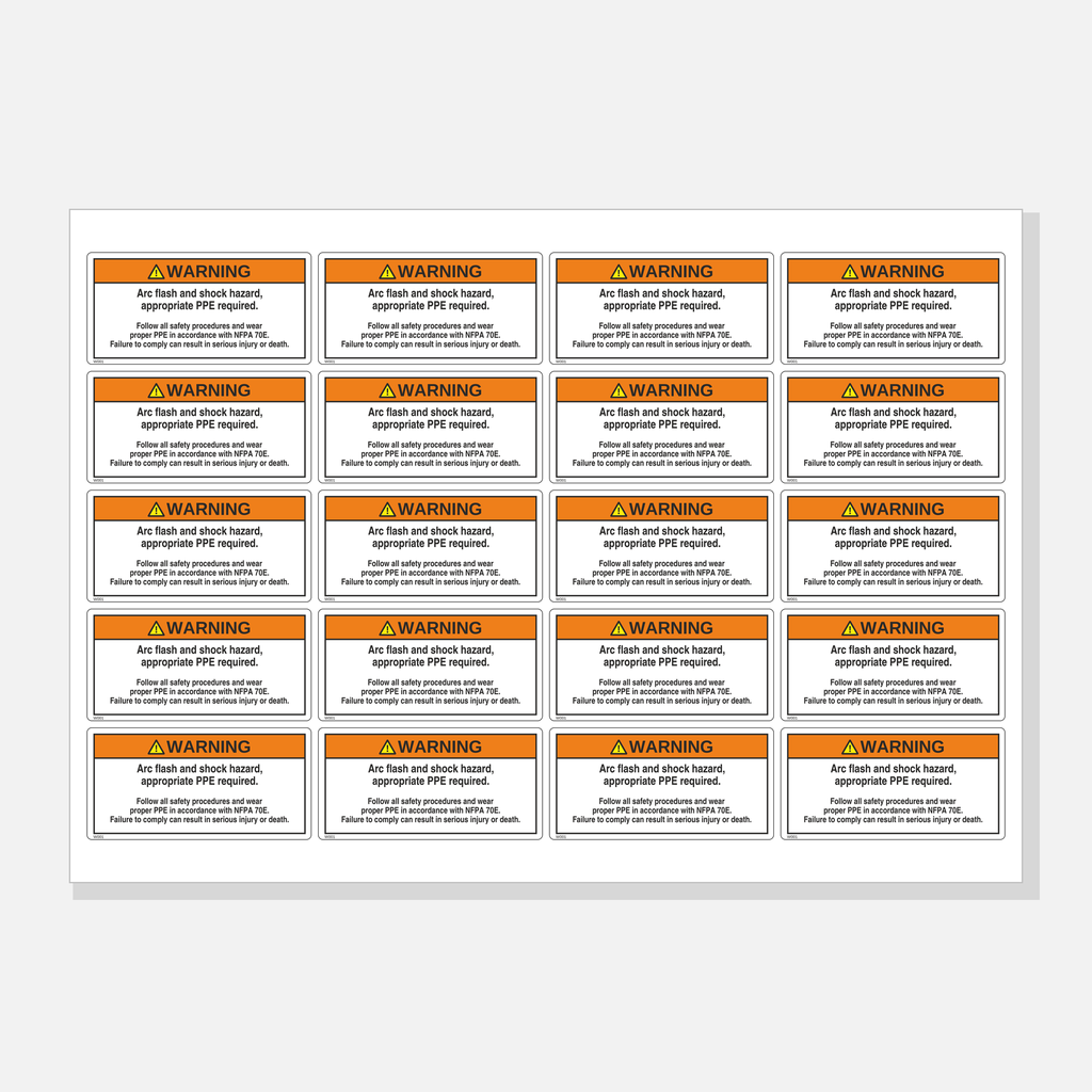 A4 sheet, 20 labels