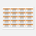 A4 sheet, 20 labels
