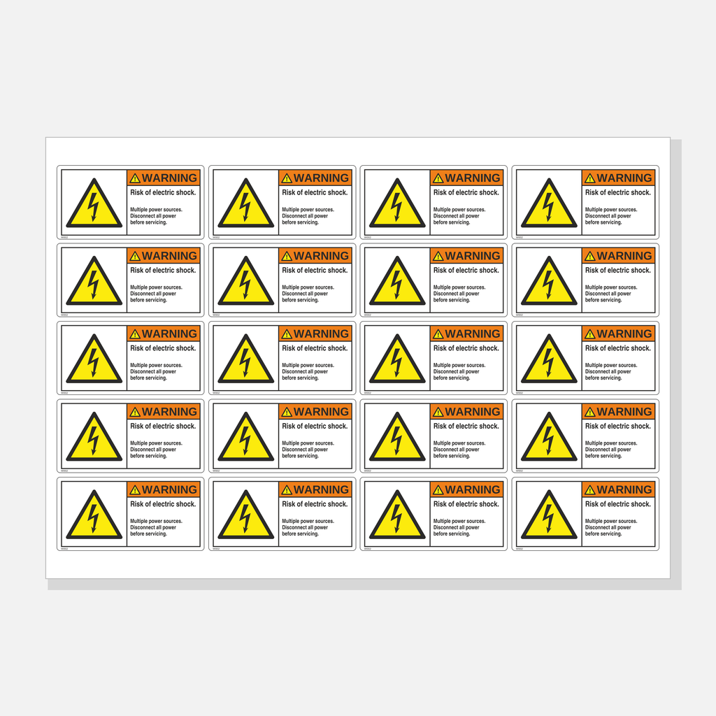 A4 sheet, 20 labels