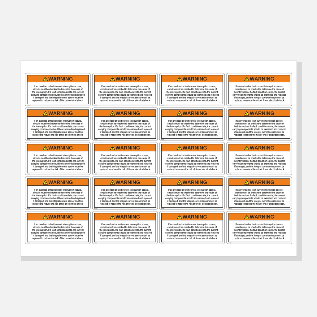 A4 sheet, 20 labels