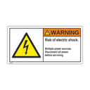 W002 - Risk of electric shock, Multiple power sources