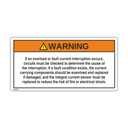 W006 - If an overload or fault current interruption occurs, circuits must be checked