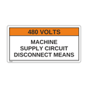 W009 - 480 VOLTS, MACHINE SUPPLY CIRCUIT DISCONNECT MEANS